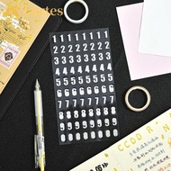 CURTES Number Sticker PET Stationery Scrapbooking Album Journaling Planner Decoration Tools