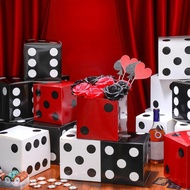 Jexine 15 Pcs Favor Boxes 7 x 7 x 7 Inches Casino Theme Party Decorations Three Dimensional Decor fo