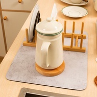 QIDINA 2入 SGS 台灣獨家設計質感北歐風軟硅藻土桌面吸水墊30x40