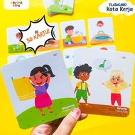 Flash Card Mengenal Kata Kerja Kartu Terapi Wicara Kosa Kata Anak