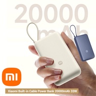 Xiaomi PowerBank 20000mAh 33W Built In Cable Type-C Two way Fast Charging Mi Portable For iPhone15