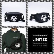 Vetements Anarchy Logo Fanny Pack Cotton Twill Bumbag in Black
