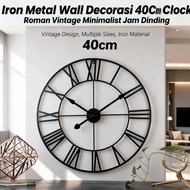 Jam dinding minimalis dekorasi dinding jam Roman besi lama 60cm/50cm/40cm