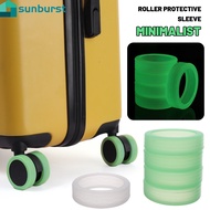 1/4Pcs Silicone Luggage Wheel Covers - Reduce Noise Non-slip Sleeve - Travel Trolley Box Casters Cover - Luminous - Scratch Prevention - Silicone Suitcase Wheels Protector