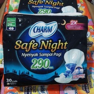CHARM Safe Night 29cm isi 30Pads / 18pads | Pembalut malam | Charm Malam wings sayap