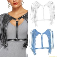 SUN Gothic Harness Waist Belt Fringe Cool Punk Waist Strap Belt Grunge Harness