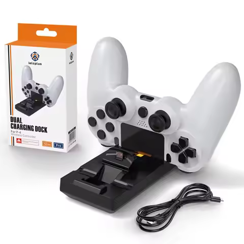PS4 Game Controller Fast Charging Dock Station Dual Charger Stand with Status Indicator for Play Sta
