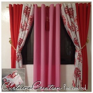 WindowStyleMNL 3in1 "Pine Cone Red" Curtain 5-8 feet