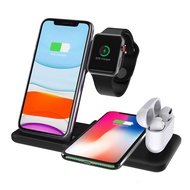 4in1 ワイヤレス充電器 iPhone Apple Watch Airpods/Pro対応 iPhone 16/15/14/13/12/11/X/XS/XR/8/8Plus, Samsung Gal