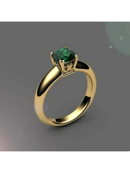 精美創意優雅的綠寶石訂婚結婚戒指，女性周年紀念禮物