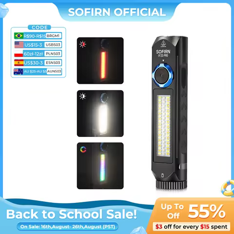Sofirn IF23 PRO RGB Light 5000lm XHP70B Powerful LED Flashlight 21700 5V 3A USB C Rechargeable Torch