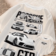 UNBR Vintage acid washed shirt White US Size Porsche 911 Graphic T-shirt