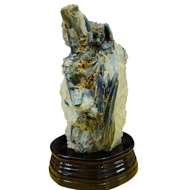 Kyanite on quartz raw specimen crystal with base X19