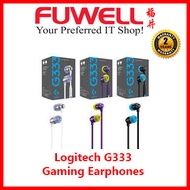 FUWELL- LOGITECH G333 Gaming Earphones [ 2 Years Warranty by SG Distributors ]