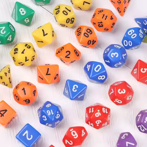 7Pcs/Set Polyhedral 7-Die Dice Set Game Dice For TRPG DND Accessories D4 D6 D8 D10 D12 D20 Dice For 