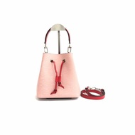 Louis Vuitton lv 粉拼紅 neonoe bb 水波紋 水桶 晶片 肩背包