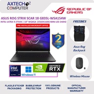 Asus ROG Strix SCAR 18 G835L-WSA154W 18'' 2.5K 240Hz Gaming Laptop ( CU9-275HX, 32GB, 2TB SSD, RTX50