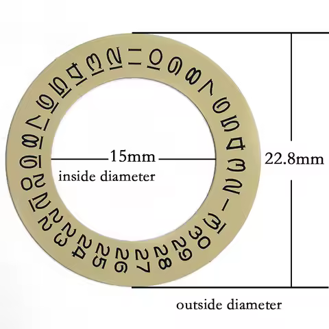 Aftermarket 3 O’clock Date Wheel Sticker Calendar Disc With 3035-Style Font / 1570-Style Font Fit Fo