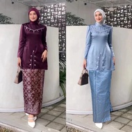 (AVAILABLE Jumbo) One Set Baju Kurung Melayu Premium Modern Songket Skirt | Latest contemporary wome
