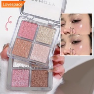 LS-STORE 4-color Natural Face Blush Highlight Shadow Makeup Matte Fine Glitter Palette Silhouette No