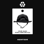 AQUATIQUE - BUCKET - ECONYL BLACK - หมวกดำน้ำ หมวกเล่นน้ำ หมวกเซิร์ฟ เดินป่า แคมป์ปิ้ง กันแดด กันยูว