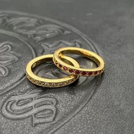 Ring 22K Gold 3MM Full Diamond Ring Couple Tail Ring