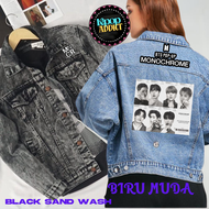 JAKET JEANS MONOCRONE BTS PREMIUM /JAKET OVER SIZE WANITA