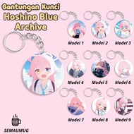 GANTUNGAN Hoshino BLUE ARCHIVE Keychain Gift GANCI Round ANIME Cute PRINT CUSTOM SEMAUMUG