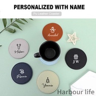 Personalised Name Coaster  | Christmas Gift | Farewell gift |Pu Leather Coaster | Cup Pad