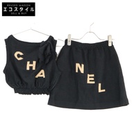 香奈兒 [成色極佳/國內正品] P61529K46806 Logo針織露臍上衣/半身裙，38碼 [二手]