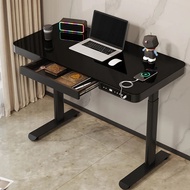 【5-year warranty】ตารางที่ปรับได้ไฟฟ้าโต๊ะพับได้แบบ All-In-One พร้อมกระจกเทมเปอร์