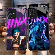 DF-64 JINX Arcane TPU HD Glass Casing for VIVO Y22 Y35 Y75 Y28 Y22S V25 Y55 iQOO Z6