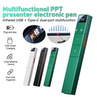 【Premium Quality】 2.4ghz Wireless Presenter Led Digital Display Screen Usb Type-C Flip Pen Presentation Clicker For Powerpoint Ppt Slide Advancer