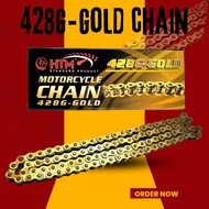 428G - 96L GOLD CHAIN HTM MOTORCYCLE CHAIN HEAVY DUTY RK SMS DID