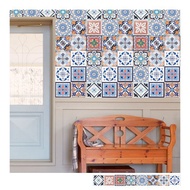 復古花磚壁貼 B款 歐風自黏壁紙 瓷磚牆貼 磁磚貼紙 踢腳線 防水