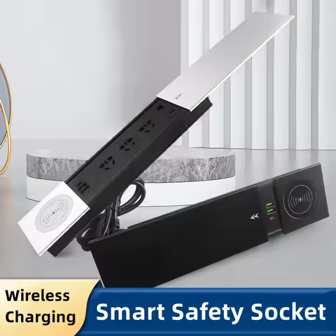 Desktop Intelligent Safety Socket Multifunctional Hidden Socket Desktop Sliding Cover Power Strip Wi