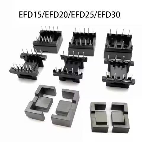 EFD15/20/25/30 4+4 4+5 5+5 5+6 6+6 Pins 8/10/12P Mn-Zn PC40 Horizontal Transformer Soft Ferrite Magn