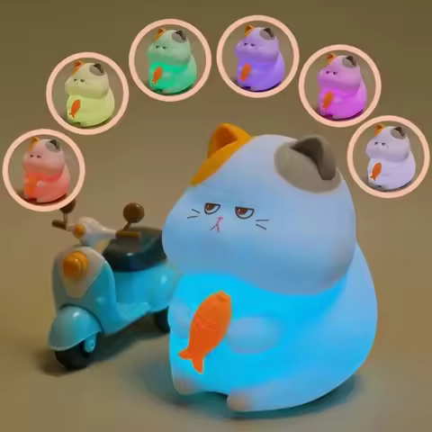 7 Colors Night Light 3 Levels Dimmable USB Charging LED Squishy Animal Night Lamp Portable Squishy S