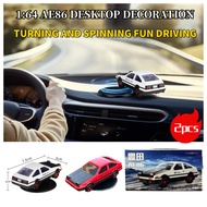 2PCS AE86 Car Drift Rotating Ornament 1 : 64 Alloy Elegant Car Model Interior Car Dashboard Center C