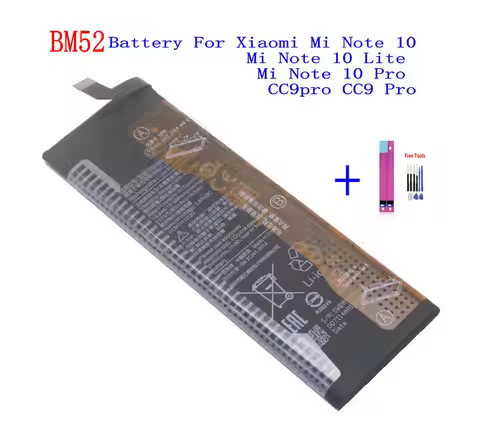 1x 5260mAh BM52 Replacement Battery For Xiaomi Mi Note 10 / Note 10 Lite / Mi Note 10 Pro / CC9pro C