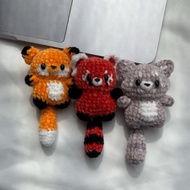 [MORUMI] JIGGLY TAIL | FOX FOX FOX | RED PANDA | RACCOON | Crochet Amigurumi Keychain/Bagcharm | Cou