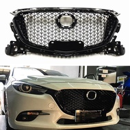 Glossy Black Car Front Grille Grill Upper Replacement Bumper Hood Mesh Auto Part For Mazda 3 Axela 2