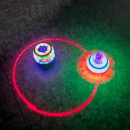Mainan Gasing Berwarna-warni Berlampu dan Berbunyi untuk Kanak-kanak, Mainan Gasing Kayu Imitasi UFO