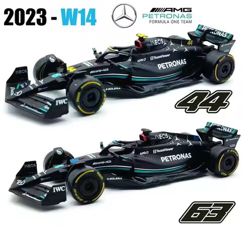 Bburago 1:43 Mercedes AMG 2023 W14 E Performance F1 Formula Car Die Cast Vehicles Collectible Model 