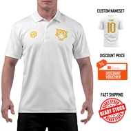 [READY STOCK] Malaysia ''Harimau Malaya" Jersey White/Gold - COLLAR