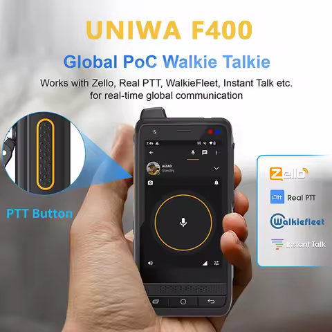 UNIWA F400 Zello POC Walkie Talkie Global 4G Rugged PDA Android 15 4 Inch 4GB+64GB 2.5W Big Speaker 