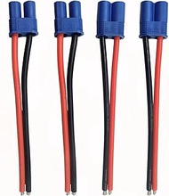 LINSYRC 2 Pairs EC8 Style Male and Female Connector Adapter Plug with 15CM 10AWG Silicone Wire Cable