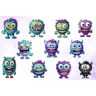 50 Stickers/Cute Monsters Stickers