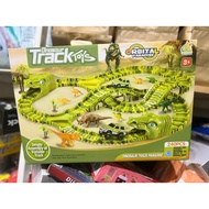 240-piece dinosaur car track assembly set, large dinosaur track assembly toy for creative children