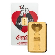 1 gram Pamp Suisse Coca-Cola Valentine's Love .9999 Gold Bar